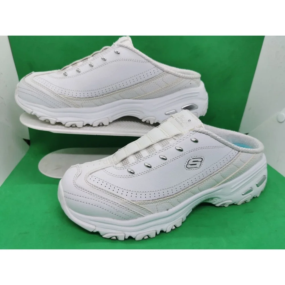 Skechers D'Lites Bright Sky Shoes Sneaker Mule Womens Size 9 White Slip On 11933